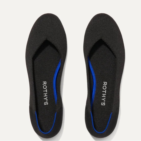 Rothy's Shoes - Rothy’s The Flat Black Blue Knit Ballet Flats Shoes Size 10.5